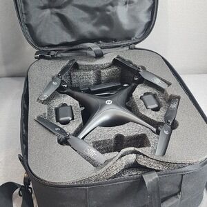 Holy Stone GPS Drone Quadcopter Black with Remote Batteries and Case Untested